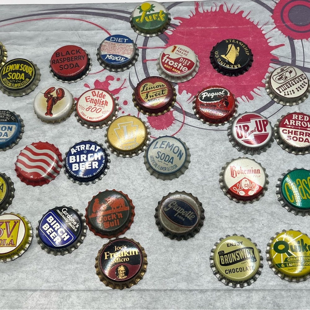 Vintage Lot Soda Bottle Caps New Old Stock 35 Piece Lot
